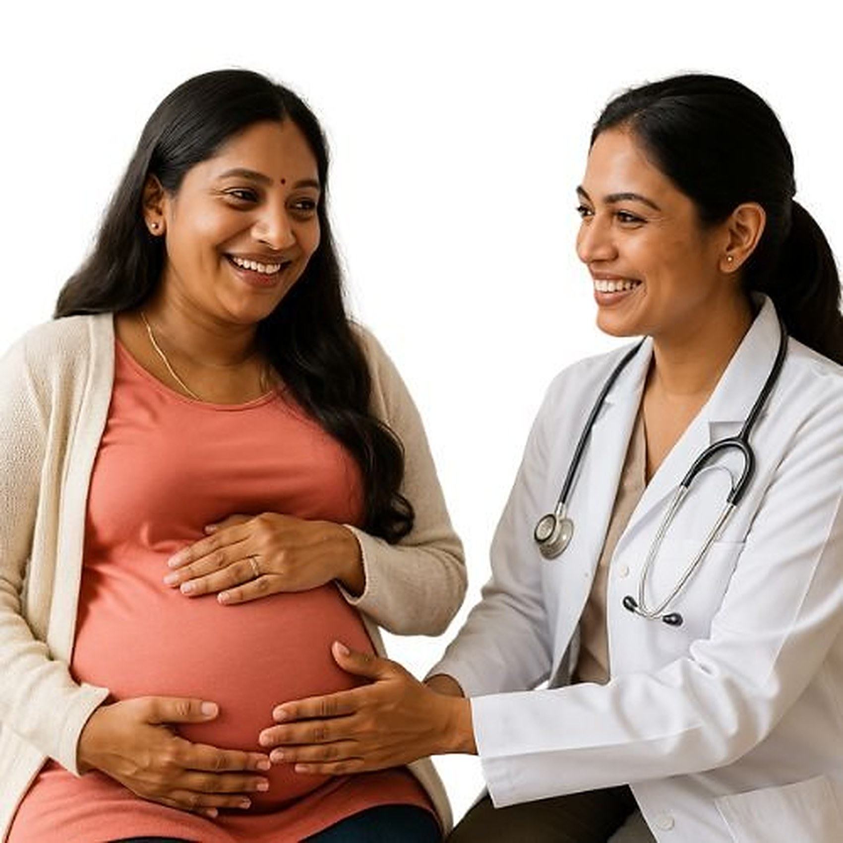 Expectant mother consulting with a doctor at Biafra Hospital